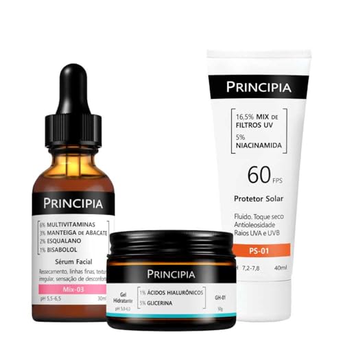 PRINCIPIA Kit Mix-03 + GH-01 + Protetor Solar Facial PS-01 FPS 60