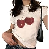 Baby Tees Y2k Shirt 2000s Fashion Cute Shirts 90s Outfit Woman Graphic Tees Y2k Vintage Clothes