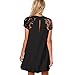 YunJey Women's Short Sleeve Keyhole Back Lace Shift Dress Black