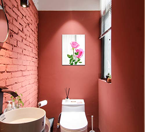 Canvas Rose Wall Art for Living Room Flower Decor Painting Multicolor Floral Pictures Print Artwork (12x16inch x 4pcs)