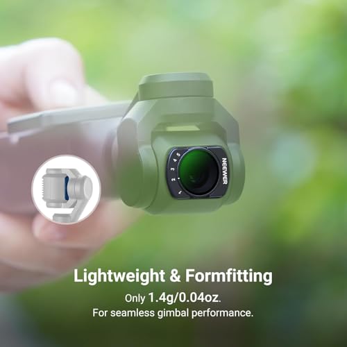 NEEWER Variable ND Filter Compatible with DJI Osmo Pocket 3 & Creator Combo Accessories, Magnetic Multicoated ND2-32 Neutral Density Action Camera Lens Filter with Screen Protector & Case
