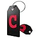 Shacke Large Luggage Tag Initial with Full Privacy Cover and Stainless Steel Loop - Black (Letter C)