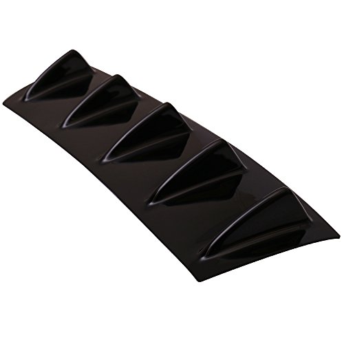 Rear Bumper Lip Diffuser Fits 2006-2013 3 Series E90 E91 E92 E93 | V1 Style 23" x6" Glossy Black ABS Aftermarket Replacement Parts Rear Splitter 5 Fin by IKON MOTORSPORTS