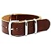 YISUYA 20mm Soft Pu Leather Stainless Steel Pin Buckle Quartz Wrist Watch Strap Band with Spring Bars (Dark Brown)