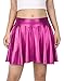 HDE Women's Solid Color Metallic Flared Pleated Club Skater Skirt Hot Pink - S
