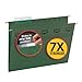 Smead TUFF Hanging File Folder with Easy Slide Tab, 1/3-Cut Sliding Tab, Letter Size, Standard Green, 20 per Box (64036, Rod Color May Vary)