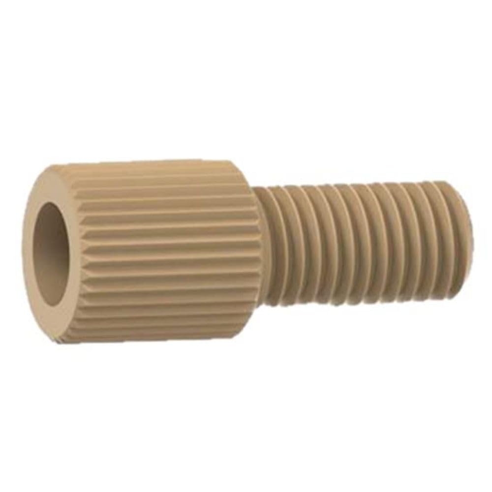 Idex Super Flangeless™ Nut, Standard Knurl, Natural PEEK, 1/8" OD Tubing, 1/4-28 Flat Bottom; 10/PK