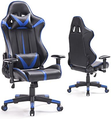 Top Gamer Gaming Chair PC Computer Game Chairs for Video Game (Blue/Black,92)