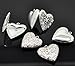 Housweety 10pcs Silver Plated Heart Shape Photo Frame Locket Pendants 26x26mm
