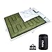Ohuhu Double Sleeping Bag for Adults with 2 Pillows, Queen Size Two Person Sleeping Bag for Camping Hiking Backpacking 2 Person Sleeping Bags for Cold Weather & Warm (Green)