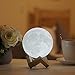Moon Lamp Balkwan 3D Printing 4.7 inches Moon Light Dimmable with Touch Control, Rechargeable Lunar Light Home Decorative Night Light for Romantic Gift