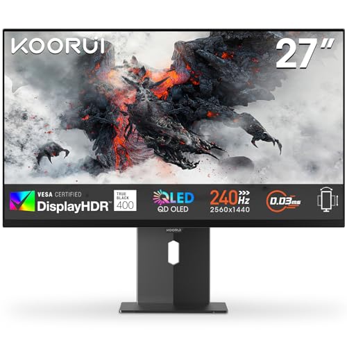KOORUI 27 Zoll 240Hz Gaming Monitor QHD QD-OLED,Pivot, S2721XO