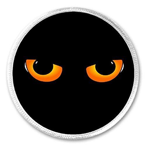 Black Cat Eyes 3" Sew On Patch Halloween Spooky Creepy