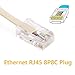 URBEST 2 Pcs RJ45 8P4C Plug to RJ11 6P4C Female M/F Telephone Ethernet Adapter (Beige)