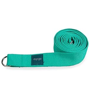 Myga 2-in-1 Yoga Belt Strap for Stretching and Improving Flexibility – Adjustable Yoga Sling for Carrying Yoga Mat with D-Ring Buckle – Yoga Strap for Holding Poses and Physical Therapy