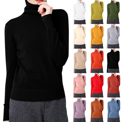 peiaclkde Thermal Tops Womens Winter Turtle Neck Tops For Women Slim Fit Base Layers Warm Soft Basic Top Plain Jumpers Lightweight Long Sleeve Top Thermal Underwear Solid Tight Tee Ladies Jumpers