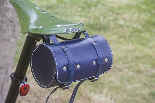 London Craftwork Roll Leather Saddle Bag For Bike NAVY BLUE Limited Edition LIM-ROL-BLUE