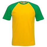 Fruit Of The Loom Mens Short Sleeve Baseball T-Shirt