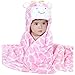 ZoopurrPets Baby Boys' or Baby Girls' Hooded Animal Blanket; Super Soft, Huggable Plush Hoodie Blanket (Pink Cow)