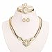MOOCHI 18K Gold Plated African Style Heart Necklace Earrings Ring Bracelet Jewelry Set Costume Show
