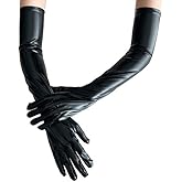 Yxtwaeh Shiny Metallic Gloves 20.8 Inch Long Opera Party Gloves for Halloween 1920s Costume Role Play Accessory