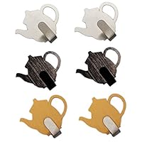 OESDLTD Adhesive Hooks Stainless Steel Kettle Door Wall Hanging Keys for Kitchen Bathroom 6PCS