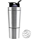 VALESKA Stainless Steel Protein Shaker Bottle, 27.0 Fl Oz, Insulated, Leak Proof, BPA Free, Hiking