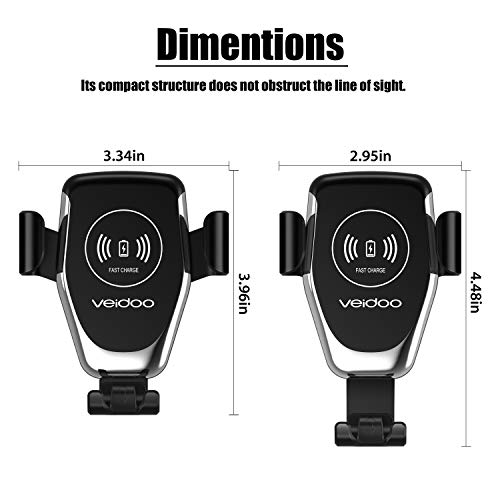 image for Wireless Car Charger, Veidoo 10W Gravity Fast Charge Car Mount Compati