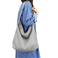 JINTN Women Girls Casual Canvas Shoulder Bags Hobo Large Size Sling Messenger Bag Clutch Bags Tote Handbag for School Traveling Shopping