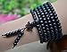 Black 108 0.6cm Prayer Beads Tibetan Buddhist Mala Buddha Bracelet Rosary Wooden Bangle Jewelry