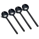 Set of 8 Mini Espresso Spoons 5.3-inch Matte Black Frosted Handle Stainless Steel Coffee Spoons for Dessert Tea Ice Cream Sugar Cake Coffee