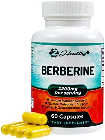 Premium Berberine 1200mg - 60 Capsules - Berberine HCL Supplement Supports Blood Sugar, AMPK Activator Active PK - Insulin Sensitivity, Immune Function, Glucose Metabolism, Heart, Digestive Vegan Pill