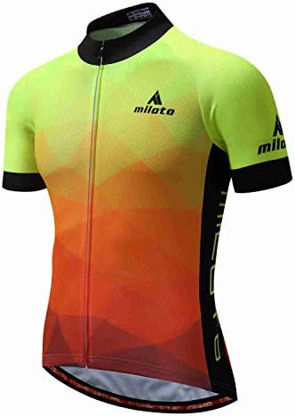 YIDUN Men's Cycling Jersey Short Sleeve Reflective Fluorescence Size XL(CN)