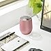 Skylety Triple-Insulated Stemless Wine Tumbler Set, Stainless Steel Stemless Wine Cup with Lids, Drink-ware Glasses for Wine, Champagne, Cocktails and Beer, 12 Oz , 4 Pack (Rose Gold 2 )