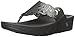 FitFlop Women's Flora Sparkle, Black, 9 M US