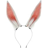 JUNBOON Plush Furry Bunny Headwear Faux Fur Rabbit Ear Headband Cosplay Costume Hair Accessories