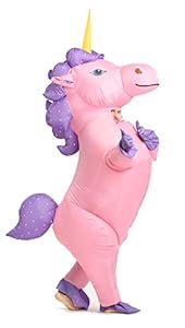 GOPRIME Unicorn Costume Horn Horse Inflatable Suit (Gold A)