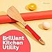 Riveira Spatula Turner Cooking Gift Nonstick 13-Inch Kitchen Utensil Wooden Spatula for Cooking Saute Paddle with Premium Quality Silicone Handle for Everyday Use