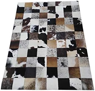 Zerimar Cowhide Area Rug Natural Premium | Patchwork Style | Area Rug Living Room | Vintage Area Rug | Area Rug Bedroom | Cowhide Rug Patchwork | Size: 55x27 in.