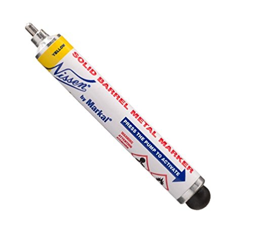 Nissen by Markal 28711 Solid Barrel Metal Marker, Yellow (Pack of 12)