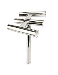 Amarine made Plata Pulido Acero Inoxidable Trident Outrigger elegante Rod Holder   Triple titular, Kite Gunnel Mount 3 rod   Soporte de pesca