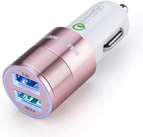 Eleckey Quick Charge 3.0 Rapid USB Car Charger for Samsung Galaxy S8/S7 Edge/S7/S6 Edge/S6/S5/Note Edge/5/4, Sony Xperia, Moto X(Gold)