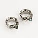 KUBOOZ(1 Pair Popular Sea-Shell Stainless-Steel Ear Plugs Tunnels Gauges Stretcher Piercings