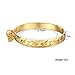 Coco Park New Children Jewelry 18k Gold Plated Cuff Bracelet Heart Bell Charm Pendant Bangle 5 3/8 Inch