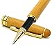 IDEAPOOL Bamboo Ballpoint Pen Writing Set, Premium Gel Ink RollerBall Pens for Signature Calligraphy Executive Business, Extra 1 Stainless Steel Fine Refill