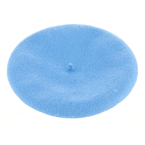 Wheebo Wool Beret Hat,Solid Color French Style Winter Warm Cap for Women Girls (Azure)