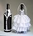 Magik Life Bride Groom Wine Bottle Covers- Wedding Gifts For the Couple- Fun Wine Bottle Covers- Centerpieces Decorations- Wine décor -Royal White