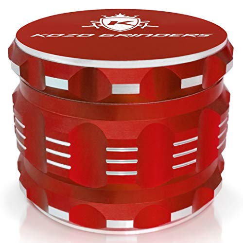 Kozo Best Herb Grinder [Upgraded Version]. Large 4 Piece, 2.5" Red