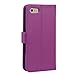Abacus24-7 iPhone 7 Case, Wallet with RFID Blocking Flip Cover, Purple