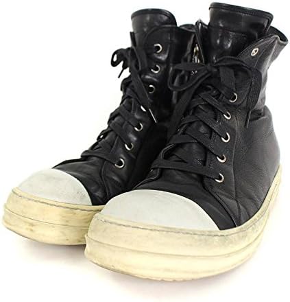 Amazon リックオウエンス Ramones サイドジップハイカットレザースニーカー 42 ブラック ホワイト 中古 スニーカー